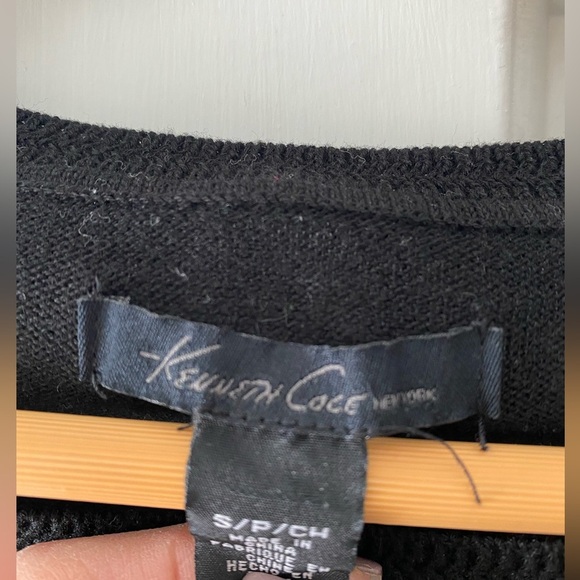 Kenneth Cole black Button Shoulder Sweater - Picture 4 of 4